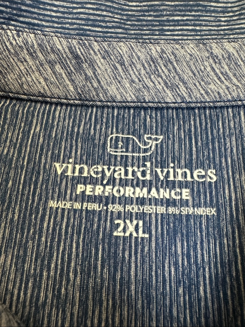 Vineyard Vines Performance Polo, Men's 2XL Blue White Striped Polyester Spandex - Picture 4 of 13